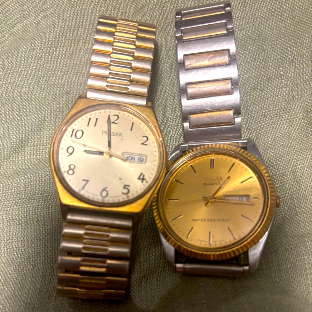 Vintage Pulsar Gold and Silver Quartz Watch bundle